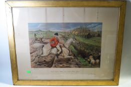 John Leech, Hunting Scenes, lithographs, a pair, image,