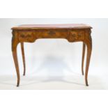 A Kingwood writing table, in the 18th century French style,