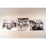 Tennis - 8 x 10, Press photographs, late 1960's- early 1970's by E D Lacey, including Ashe,