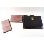 Two pig skin Asprey silver mounted desk jotting pads, 24cm and 23cm,