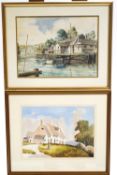 A H Cliffe, River Valley scene, watercolour, signed lower right and dated 59, 27cm x 36cm,