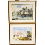 A H Cliffe, River Valley scene, watercolour, signed lower right and dated 59, 27cm x 36cm,