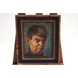 Ron Olley, Self portrait of the artist in old age, oil on hardboard, signed lower right,
