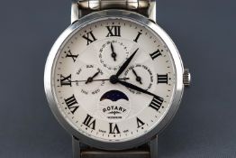 A stainless steel Rotary Windsor bracelet watch, quartz movement,