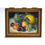 Hilda Waller, Still Life of fruit, oil on canvas, signed lower right,