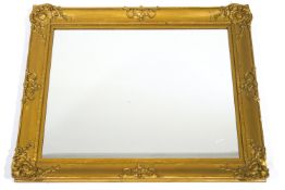 A Victorian rectangular picture frame, now with mirror glass,