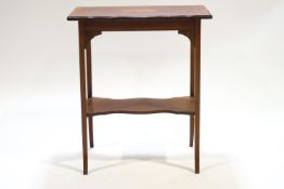 An inlaid Edwardian mahogany and hardwood rectangular side table,