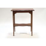 An inlaid Edwardian mahogany and hardwood rectangular side table,