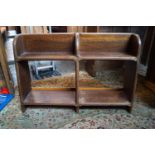 A Victorian oak two tier book shelf, 60cm high, 90cm wide,