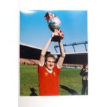Liverpool, 25 x 19, coloured Press photographs, European and League Cups with Phil Thompson,
