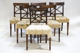 A set of six mahogany chairs, (four plus two),