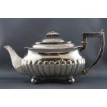 A Samuel Hennell teapot, of rounded rectangular form,