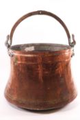 A Middle Eastern copper and brass bucket/cauldron,