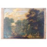 Late 18th century, Continental School, figures in a landscape,