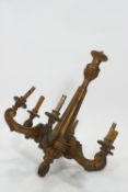 A mid 20th century carved and gilt wood six branch chandelier