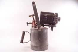 A 20th century metal blow lamp, of large proportions,