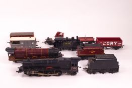 A Hornby tin plate R871 LMS Coronation locomotive and other pieces