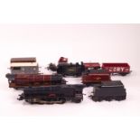 A Hornby tin plate R871 LMS Coronation locomotive and other pieces