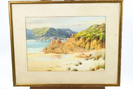 Clifford George Blampied (1875-1962) Coastal landscape, watercolour, signed lower right,