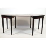 A 'D' end dining table in mahogany,