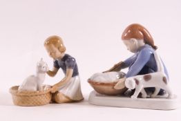 Two Bing & Grondahl figures with cats Nos 2305 and 2249