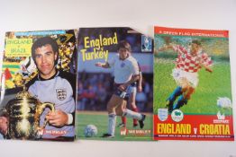 A box of England Home football matches (approximately 170), from the 1950's onwards,