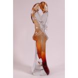 A Murano Art glass figure of two lovers, in clear and coloured finish,