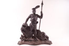 A 19th century style cast iron doorstop in the form of a Highlander,
