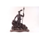 A 19th century style cast iron doorstop in the form of a Highlander,