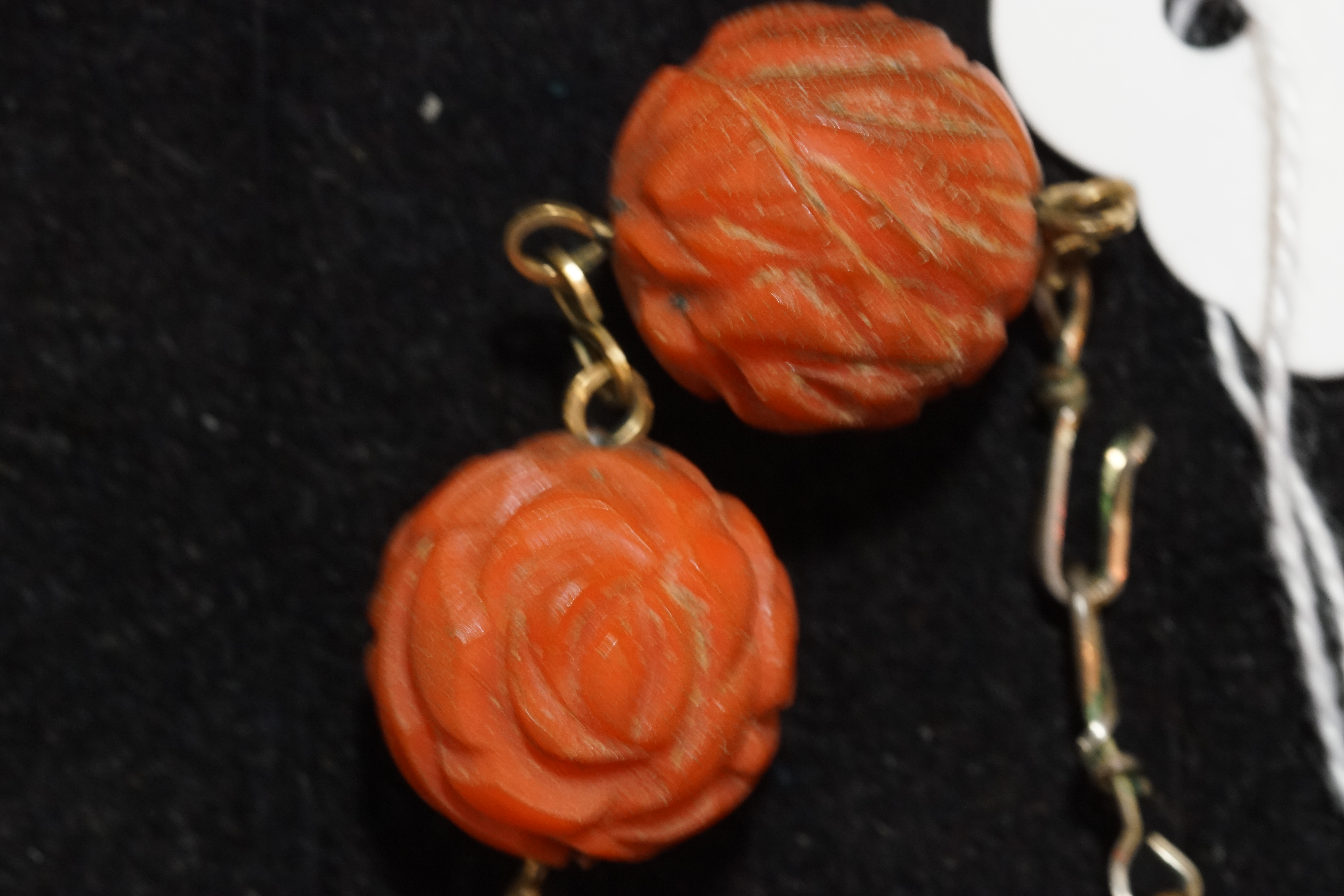 A collection of coral necklaces to include a large carved beaded necklace, - Image 5 of 5