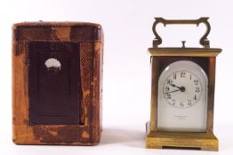 An early 20th century cased carriage repeater clock, retailed by Crichton & Bruce, Edinburgh,