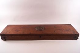 A 19th century mahogany instrument case with brass detailing,