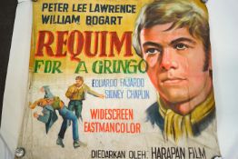 Largiz hand painted film poster for Requiem for a Gringo 1968,