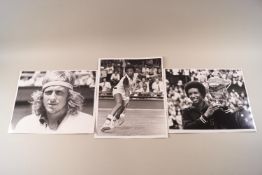 Tennis - Mens, 8 x 10 and smaller Press photographs, including less well known, Connors, Fibak,
