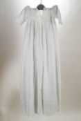 A Broderie Anglais baptism gown with petticoat,