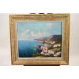 V Sfarzino (Born Italy, 1915), A pair, views of the Amalfi coastline, oil on canvas,