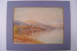 H Vane Turner, Brissaco, Lake Maggiore, watercolour, signed lower left,