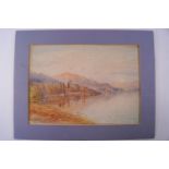 H Vane Turner, Brissaco, Lake Maggiore, watercolour, signed lower left,