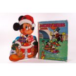 A Mickey Mouse Annual (possibly 1930's) and a Mickey Mouse automated Christmas card