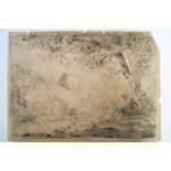 English School, 'Returning Home', charcoal drawing, bears signature G Morland, and date 1765,