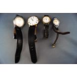 A collection of wristwatches to include a gold plated Longines and three assorted brands.