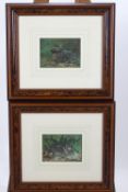 Joell Kirk, pair, a Woodcock and a Grouse, pastel, one signed lower right and one lower left,