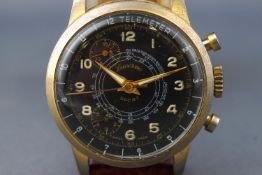 A Lucerne gold plated chronograph watch with Darlena strap.