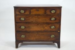 A 19th century mahogany Scottish chest of drawers, 101cm high x 199cm wide x 52.5cm deep