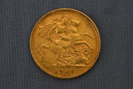 A 1907 half Sovereign,