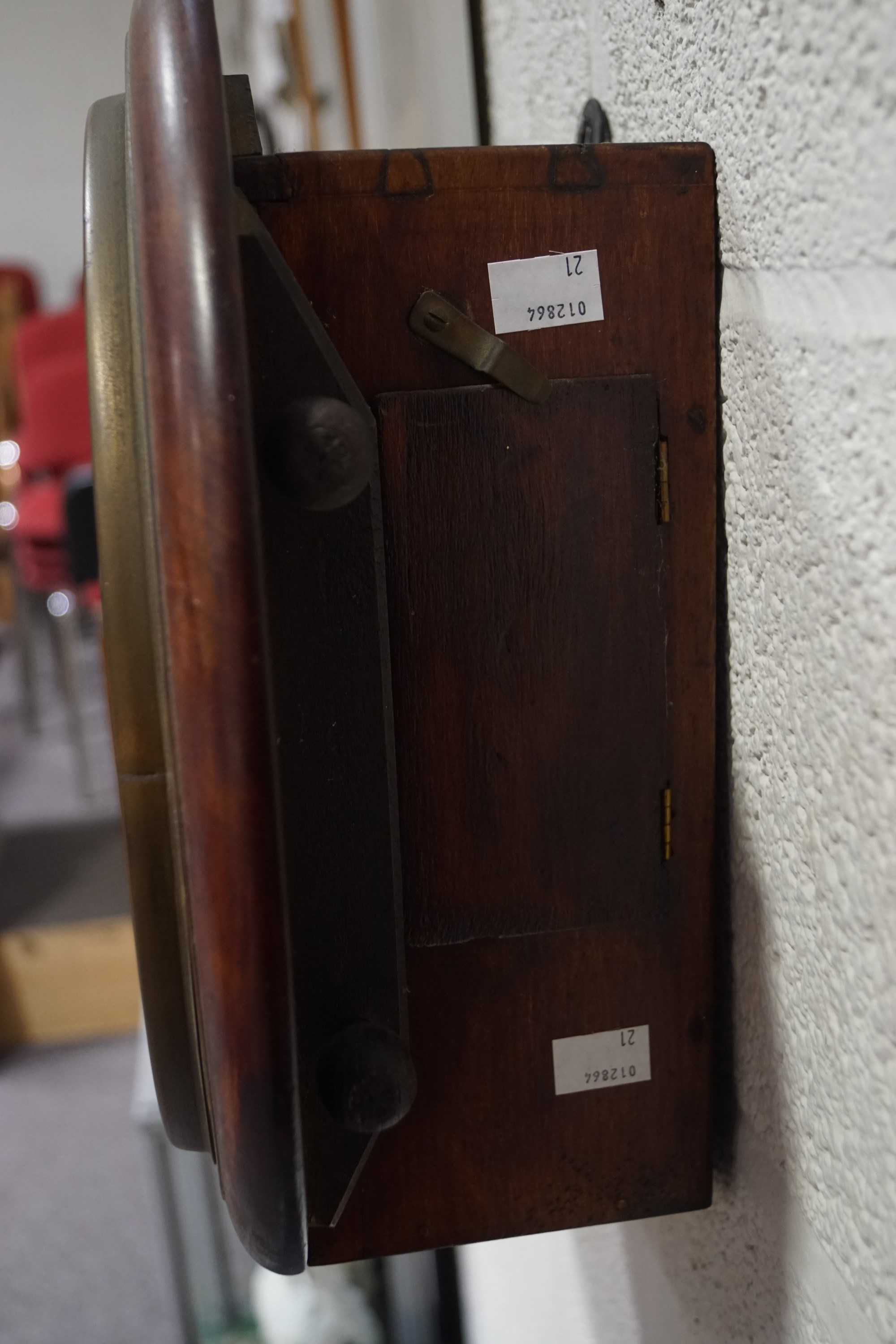 A mahogany cased wall clock by R F Davis of Plymouth, of circular form, - Image 2 of 5