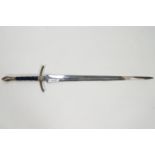 A replica Broadsword, with leather grip,