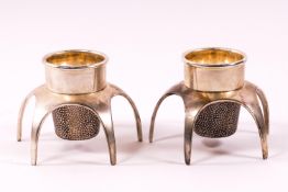 A pair of EPNS 1950's 'Sputnik' candle holders,