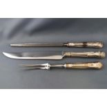 A Kings pattern Carving set with steel, Sheffield 1977, The Carver,