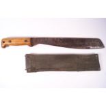 A British Army machete with sheath, numbered 4048 MECO 1956 KE 18732 to the sheath,